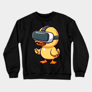 Duck drake VR virtual reality gamer cute cartoon Crewneck Sweatshirt